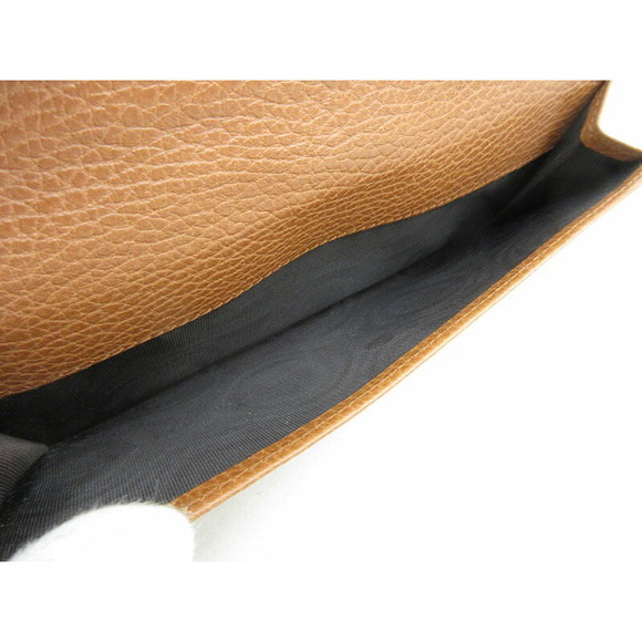 Gucci Double Hook Long Wallet Brown Leather - Picture 6 of 11